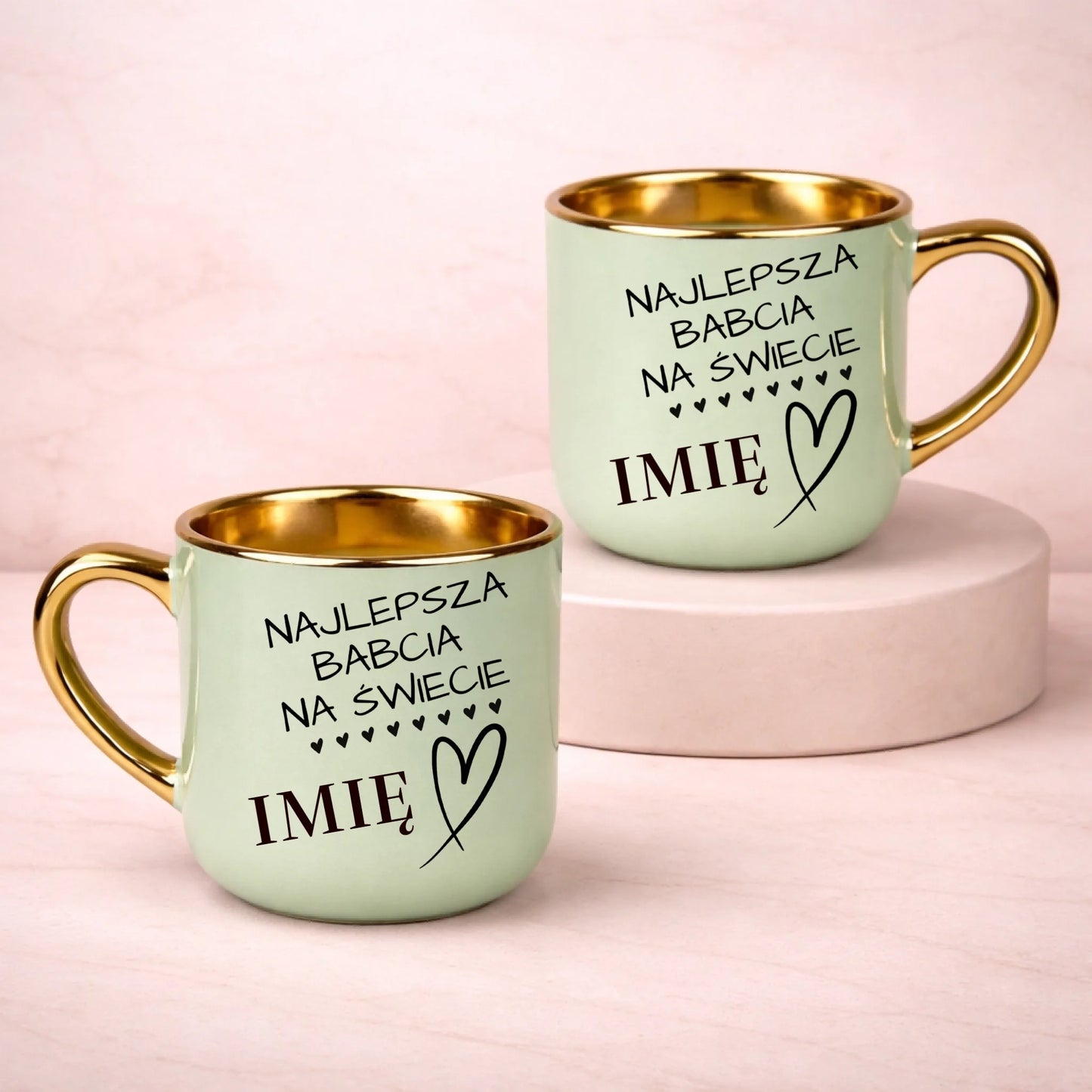 kubek z własnym nadrukiem 400ml personalizowane prezenty pl zielony