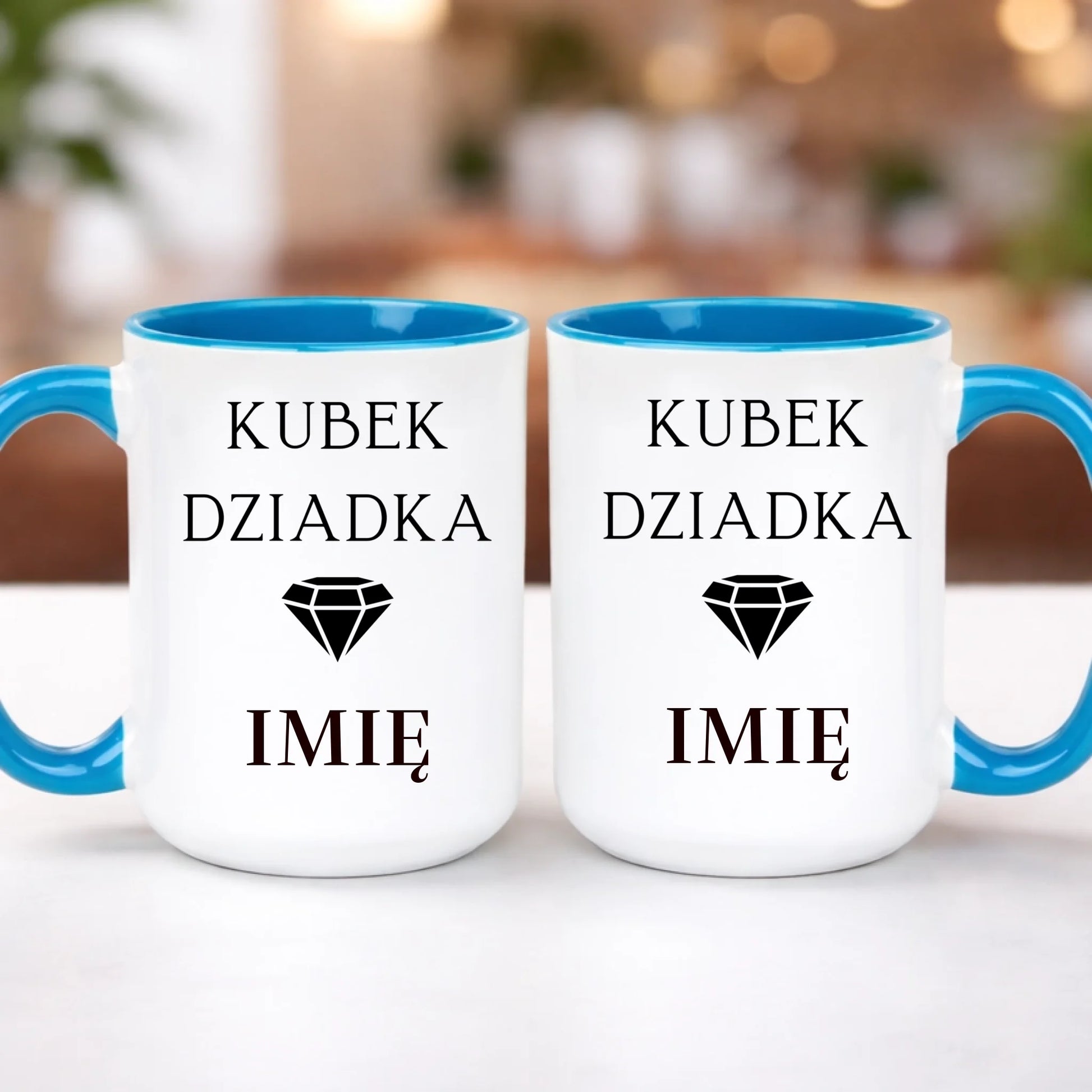 kubek z własnym nadrukiem 440ml personalizowane prezenty pl niebieski