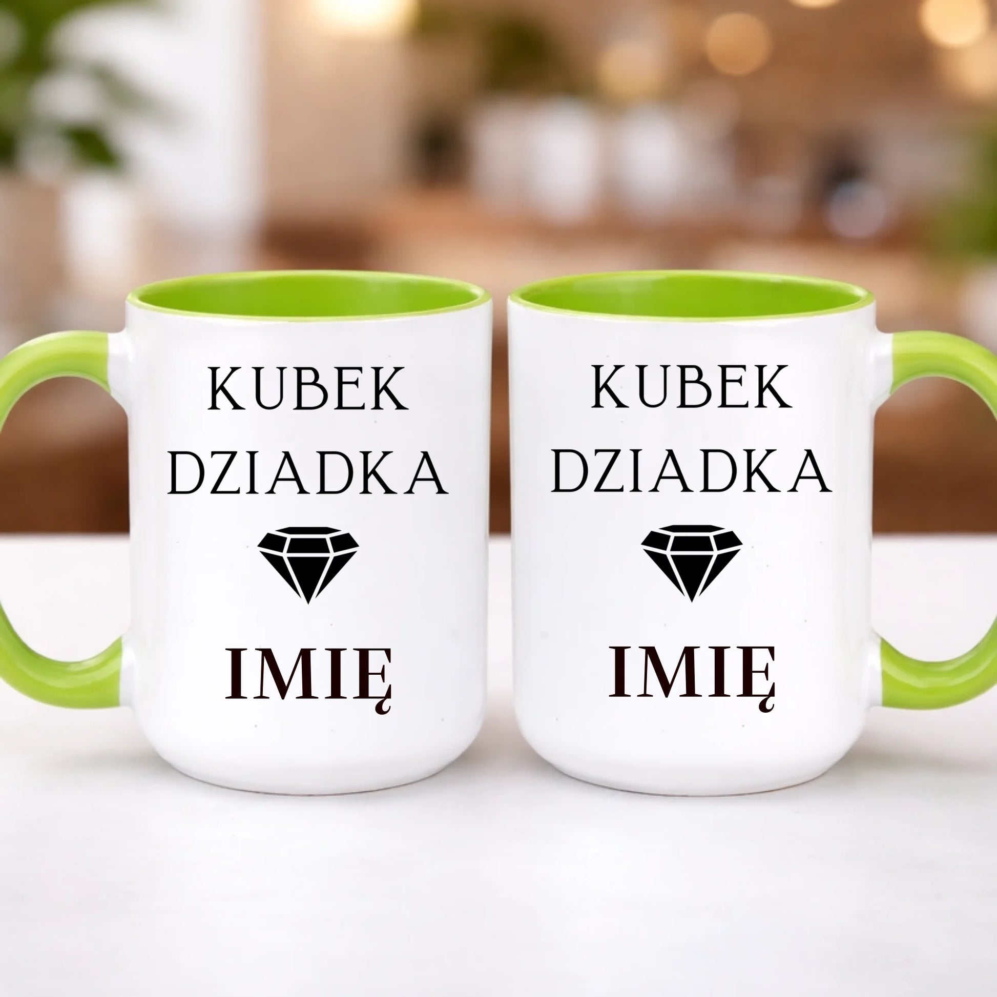 kubek z własnym nadrukiem 440ml personalizowane prezenty pl zielony