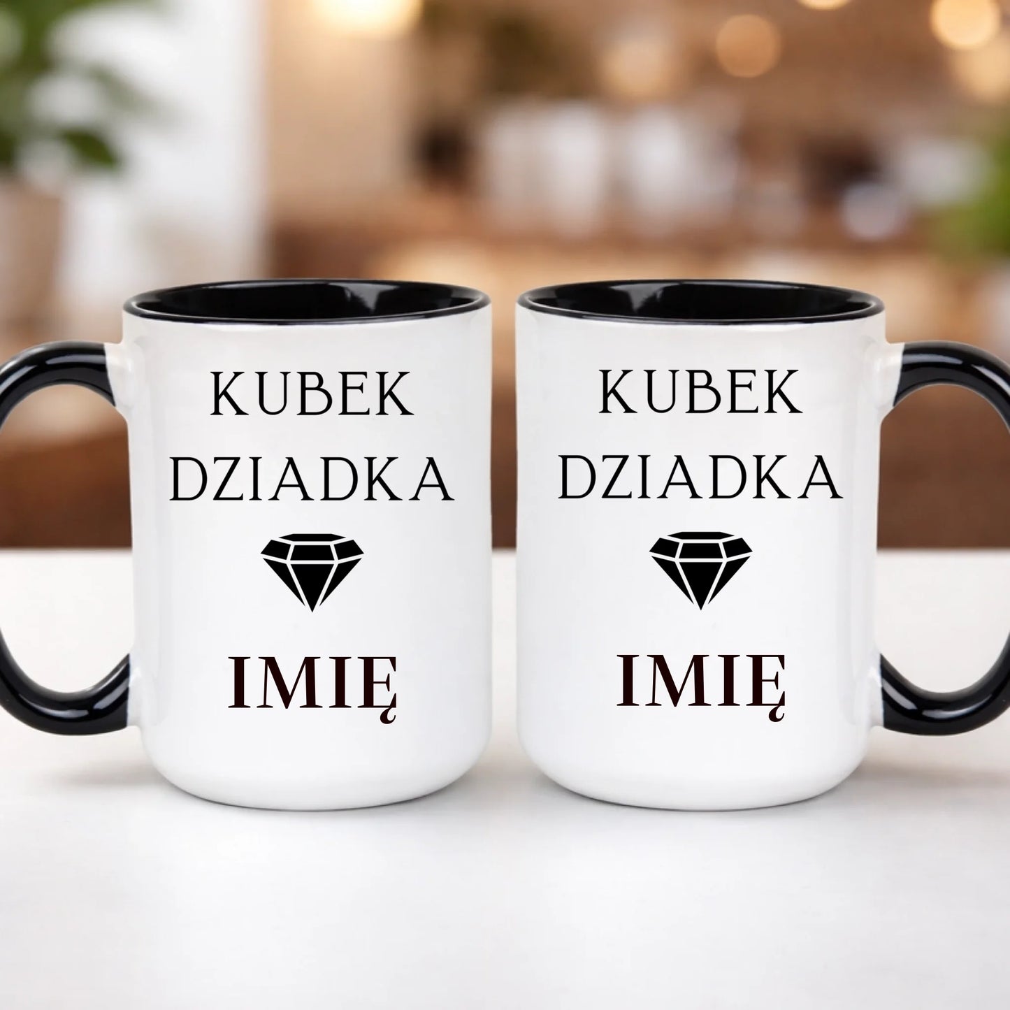 kubek z własnym nadrukiem 440ml personalizowane prezenty pl czarny