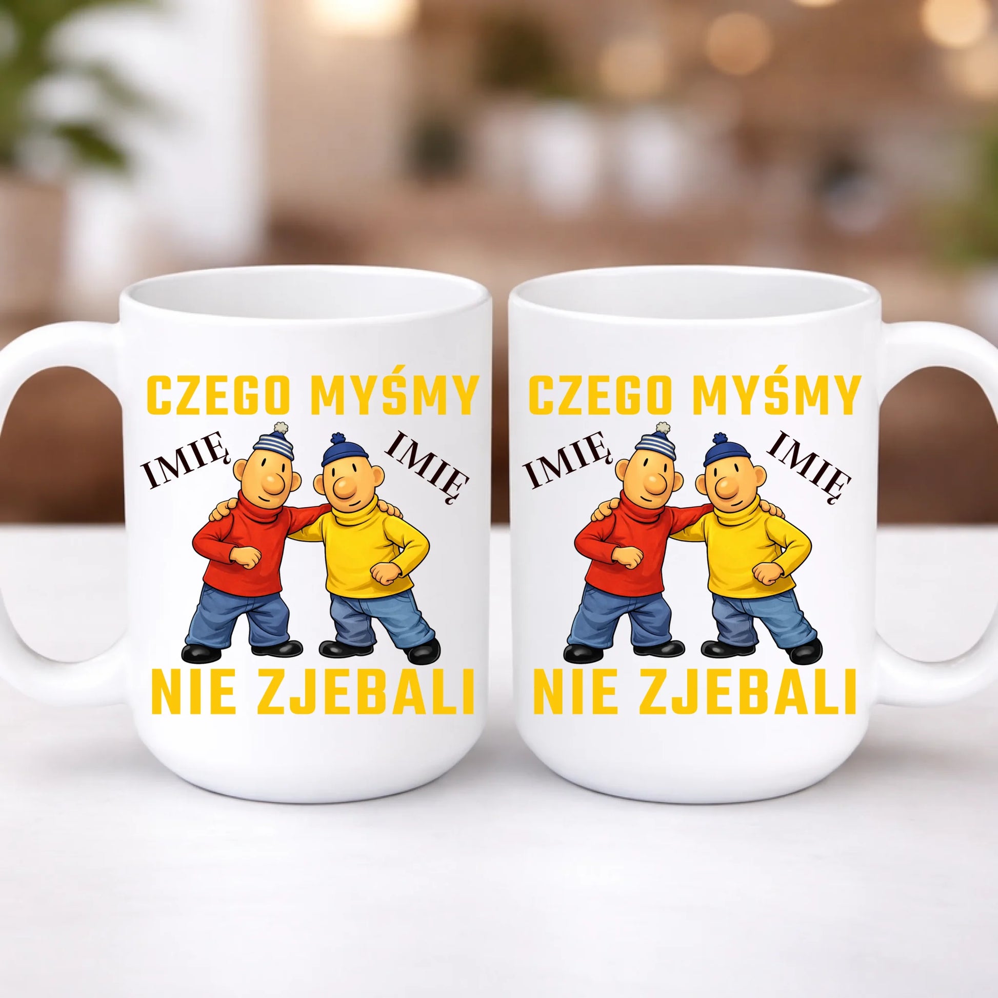 kubek z własnym nadrukiem 440ml personalizowane prezenty pl bialy