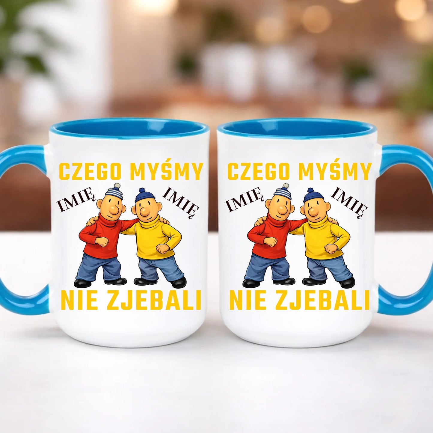 kubek z własnym nadrukiem 440ml personalizowane prezenty pl niebieski