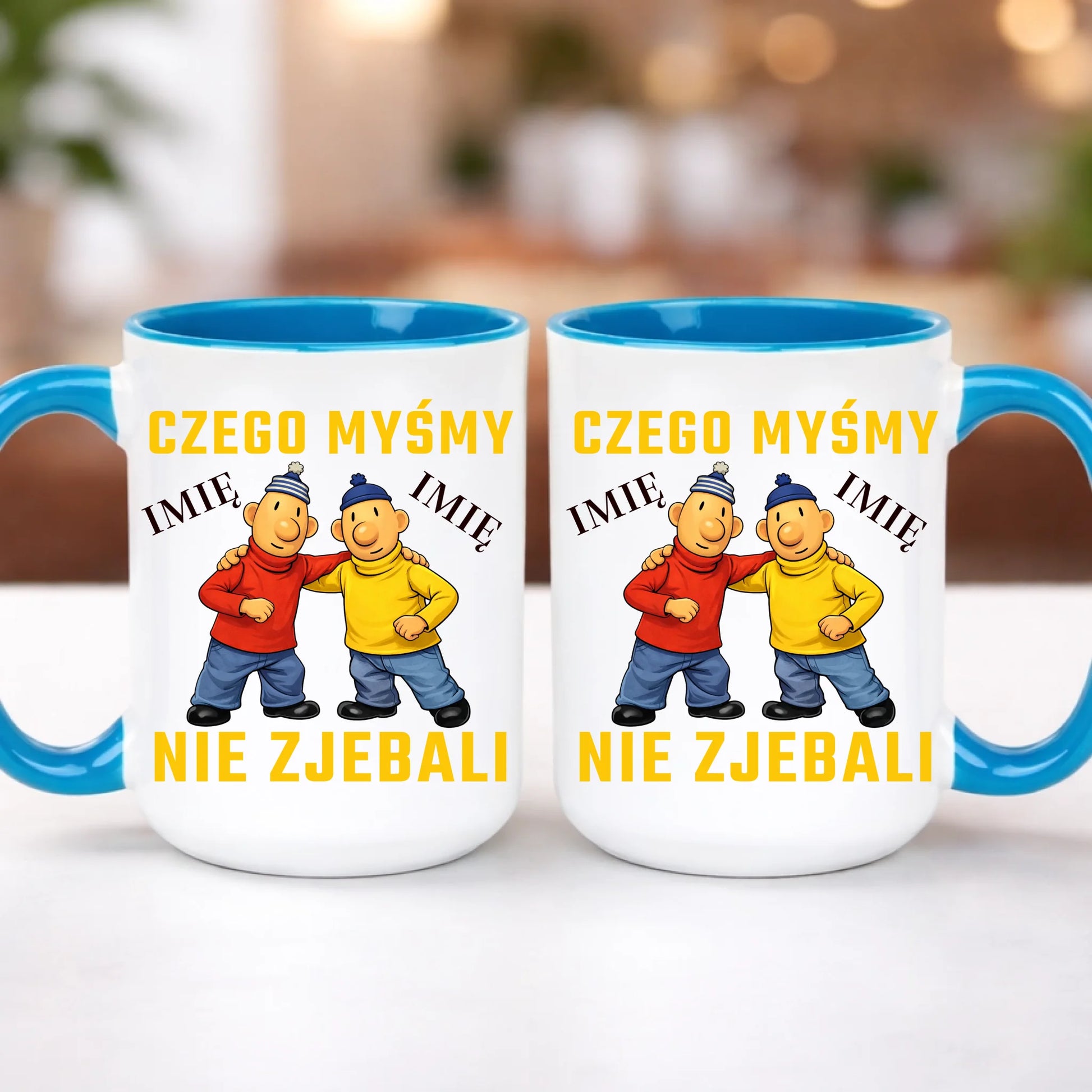 kubek z własnym nadrukiem 440ml personalizowane prezenty pl niebieski