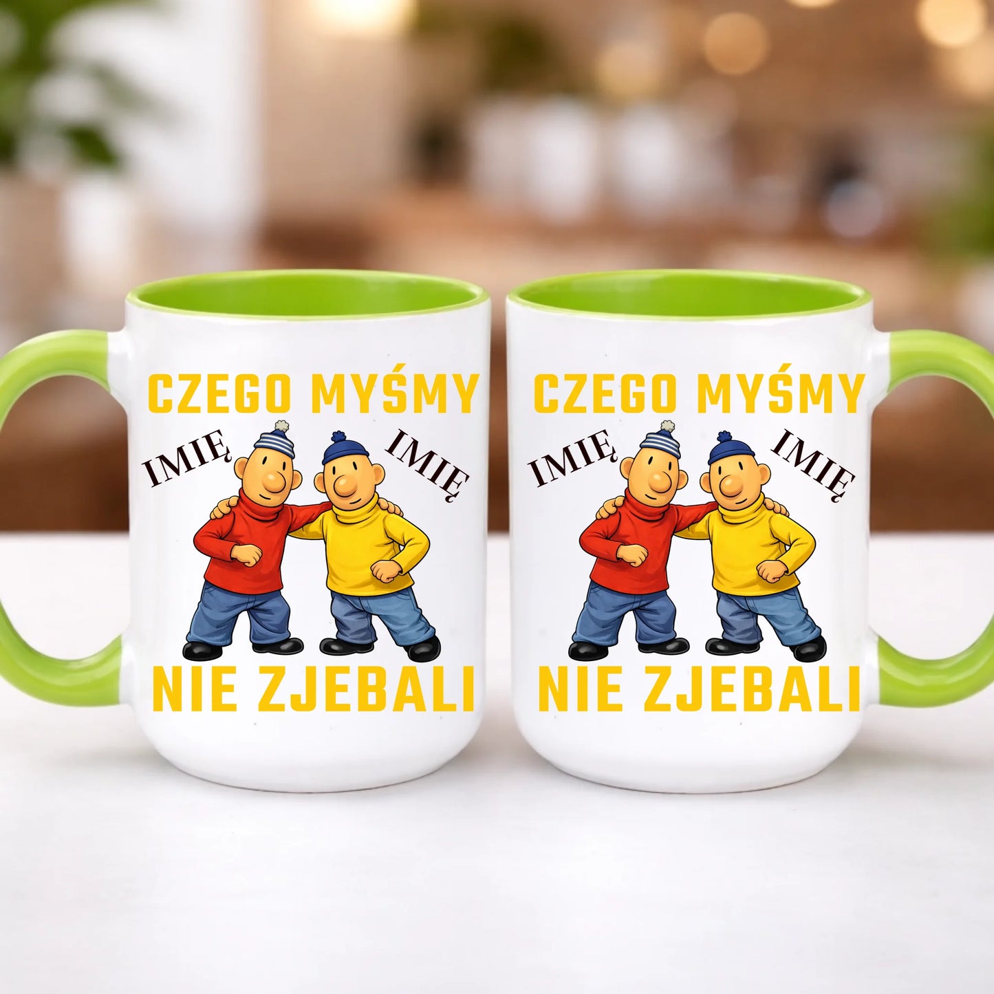 kubek z własnym nadrukiem 440ml personalizowane prezenty pl zielony