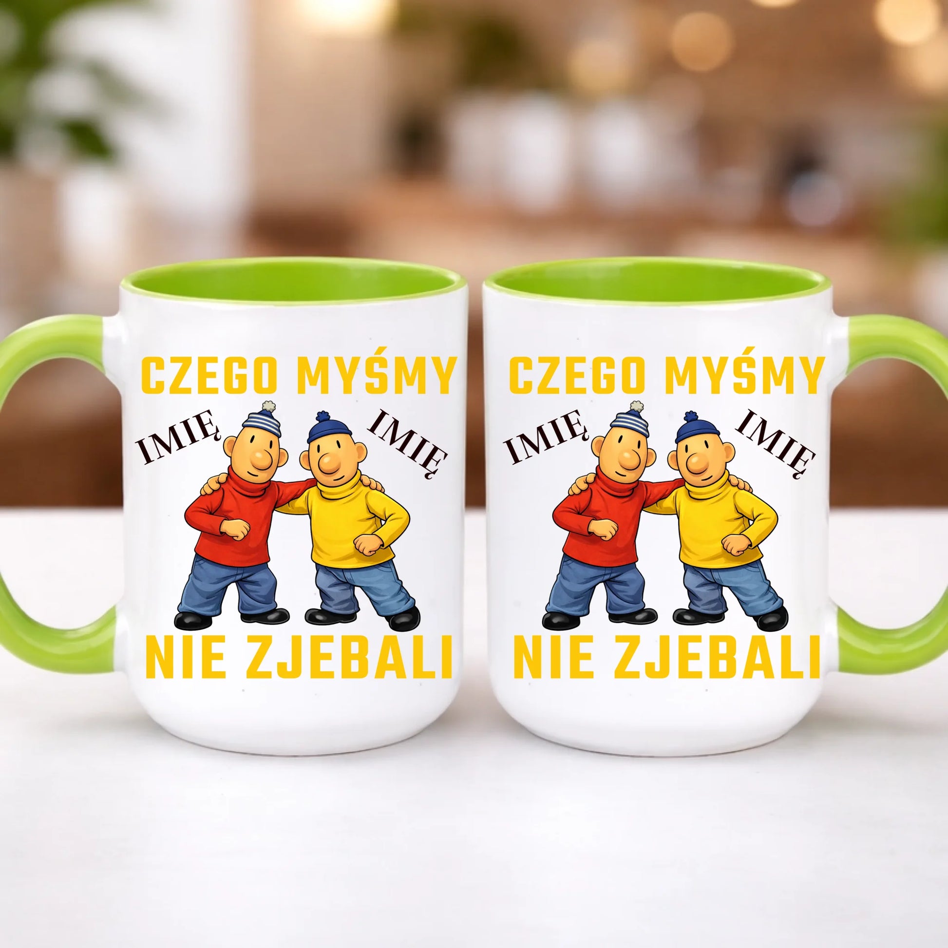 kubek z własnym nadrukiem 440ml personalizowane prezenty pl zielony