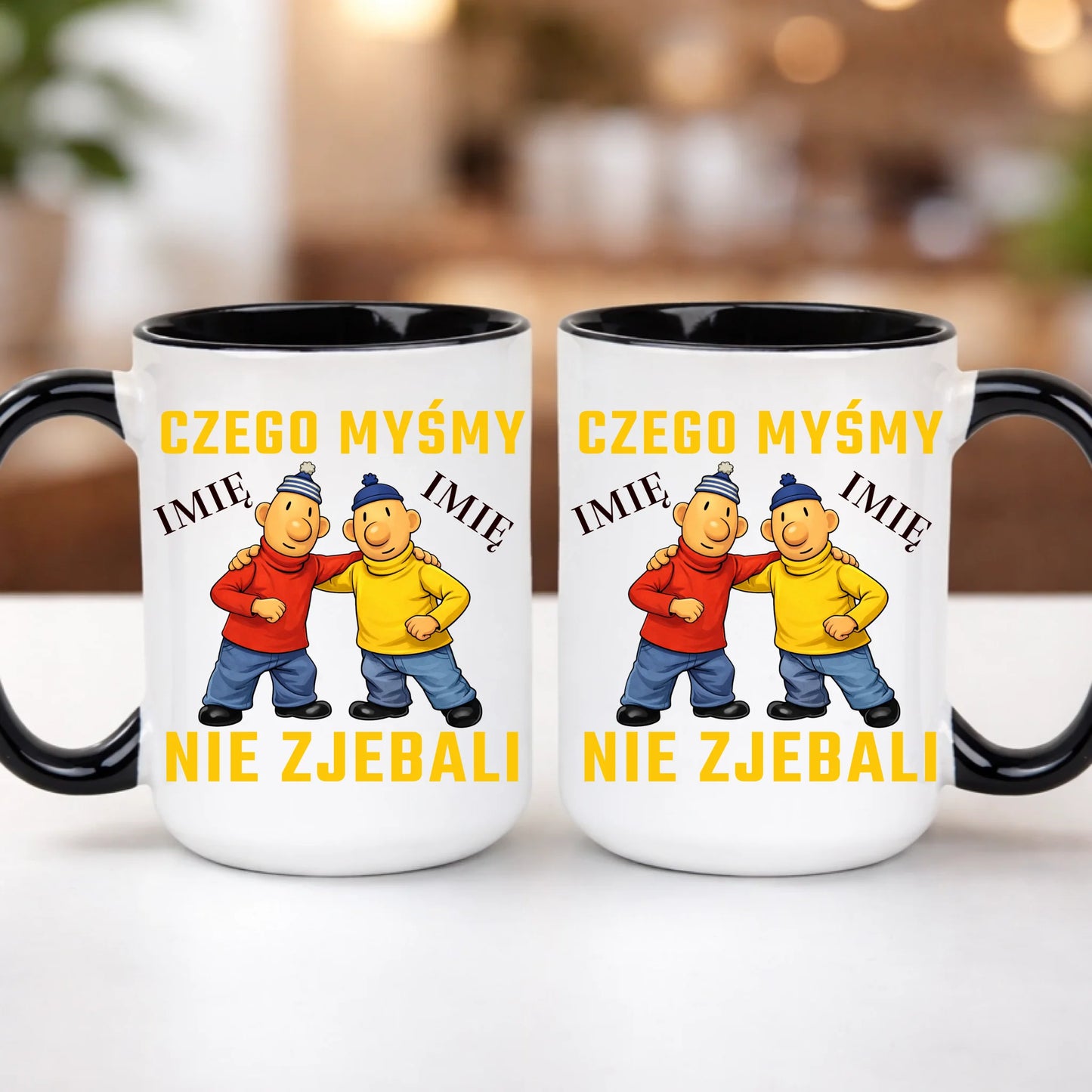 kubek z własnym nadrukiem 440ml personalizowane prezenty pl czarny