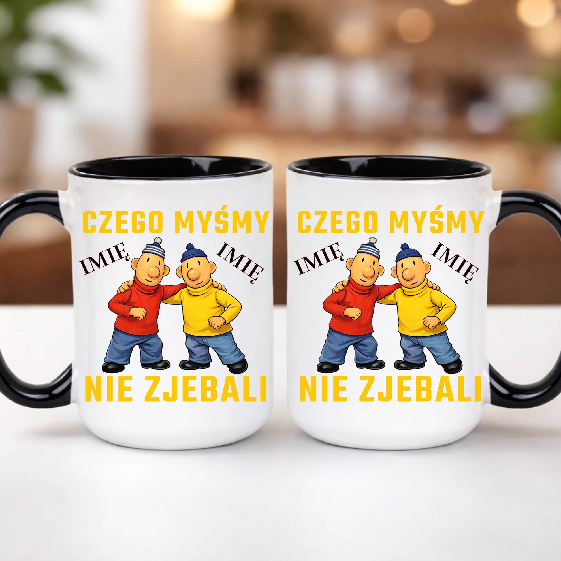kubek z własnym nadrukiem 440ml personalizowane prezenty pl czarny