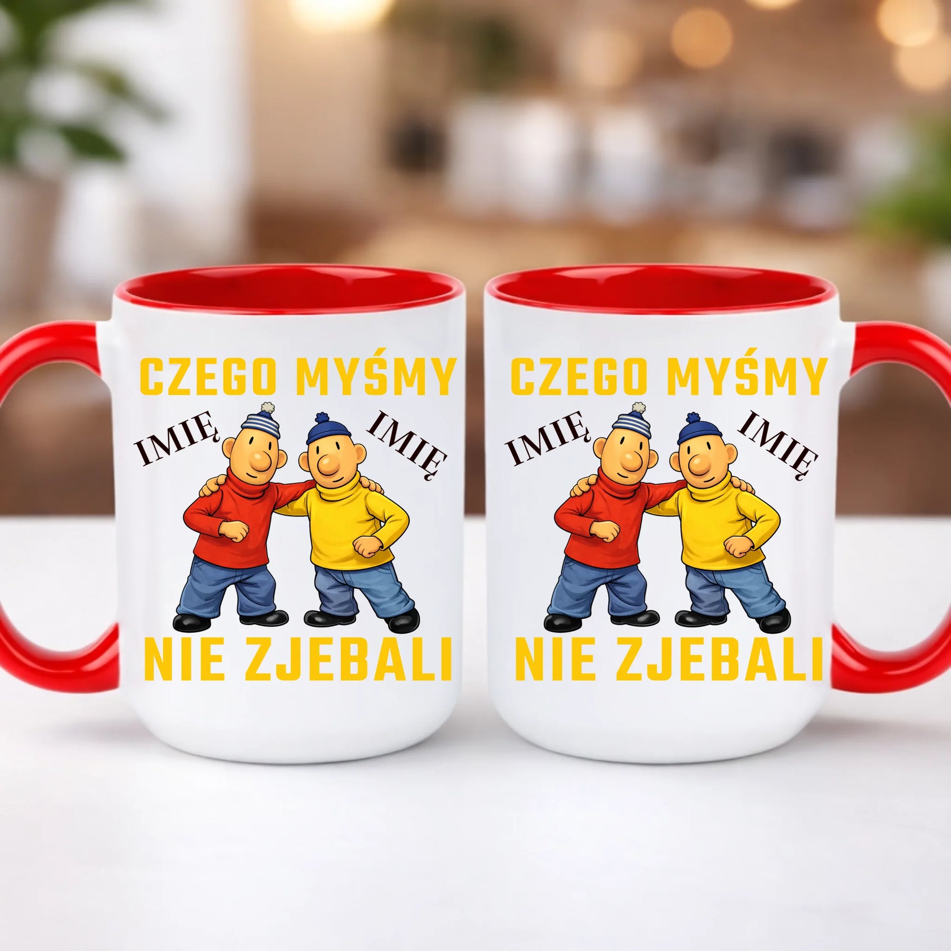 kubek z własnym nadrukiem 440ml personalizowane prezenty pl czerwony