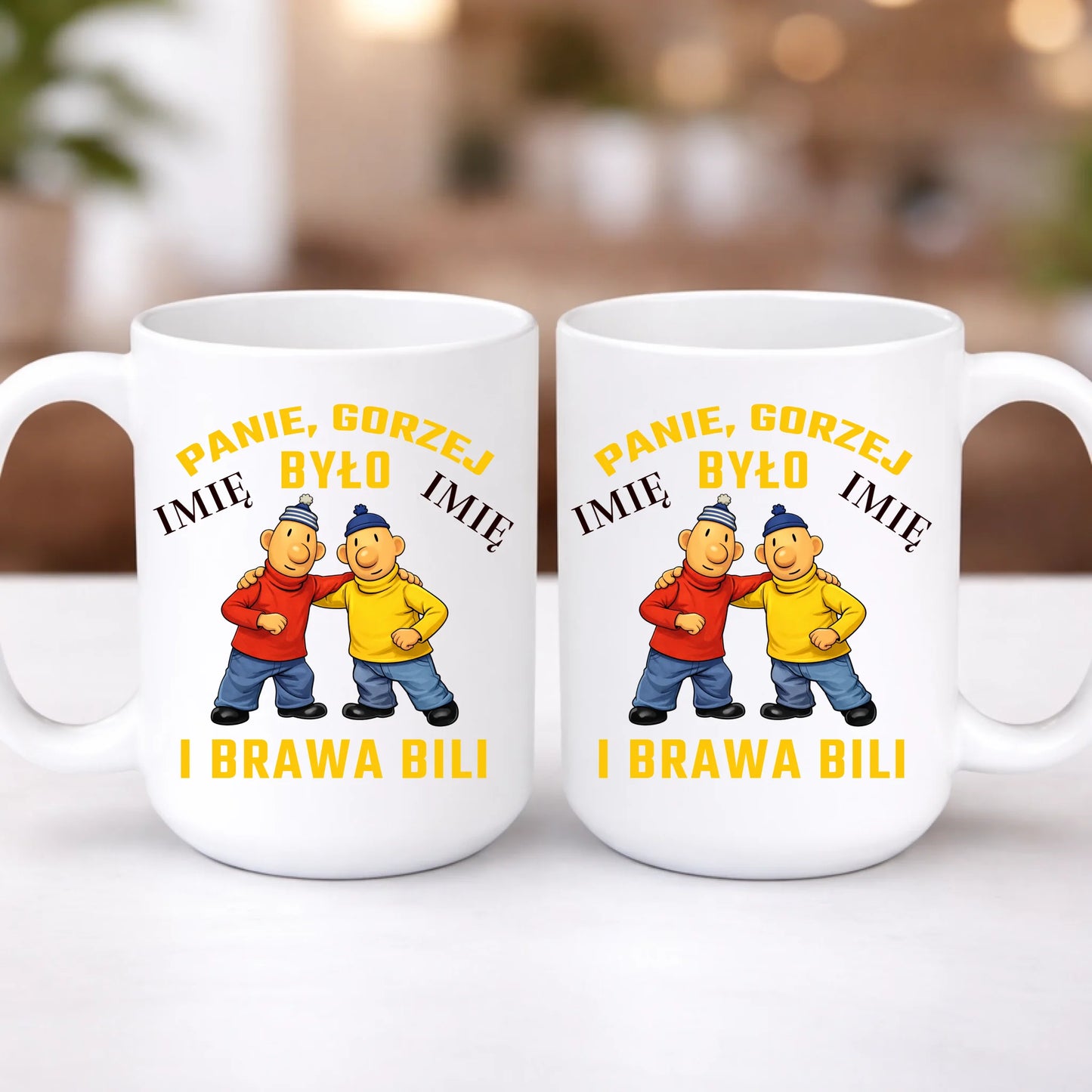 kubek z własnym nadrukiem 440ml personalizowane prezenty pl bialy