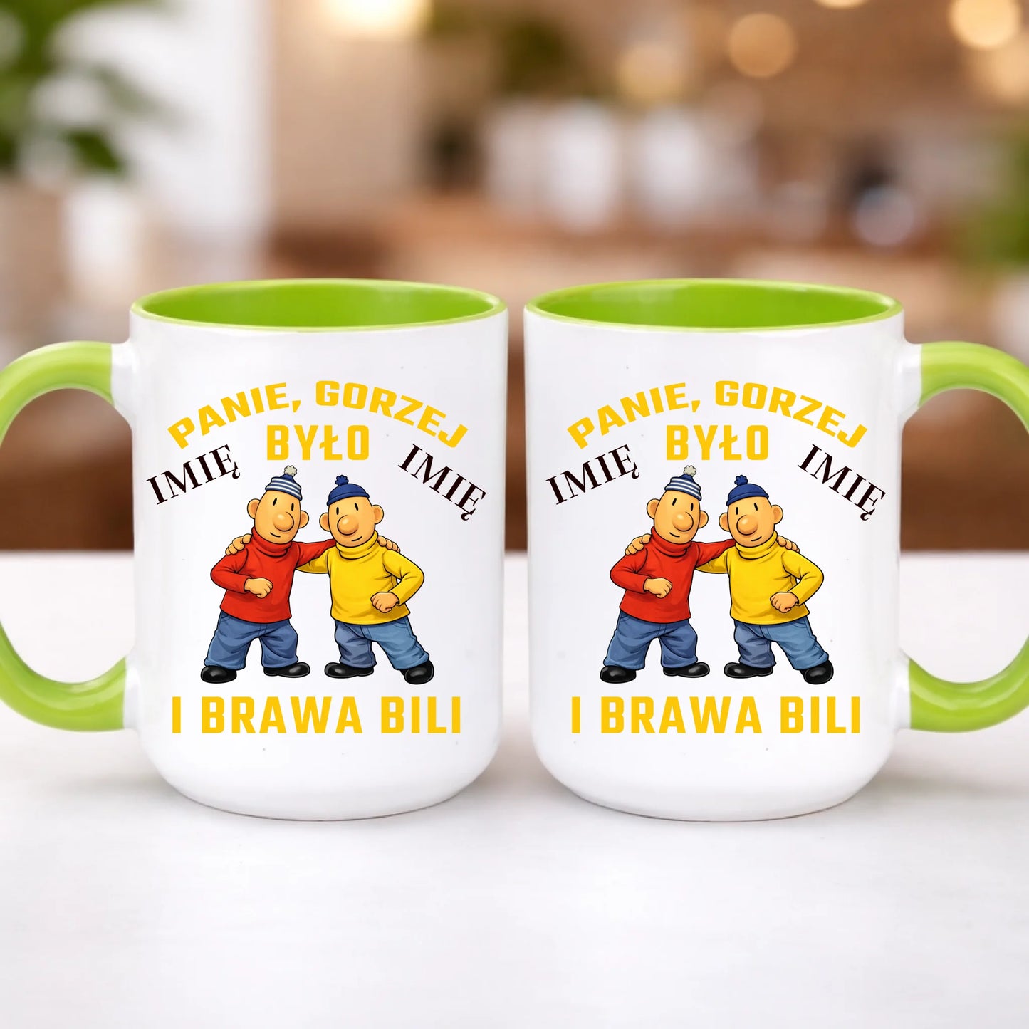 kubek z własnym nadrukiem 440ml personalizowane prezenty pl zielony
