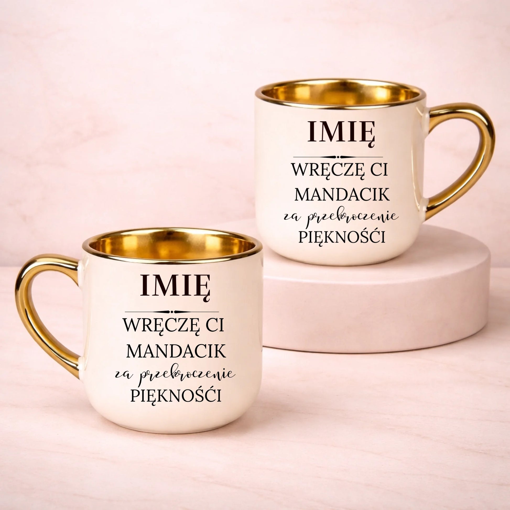 kubek z własnym nadrukiem 400ml personalizowane prezenty pl kremowy