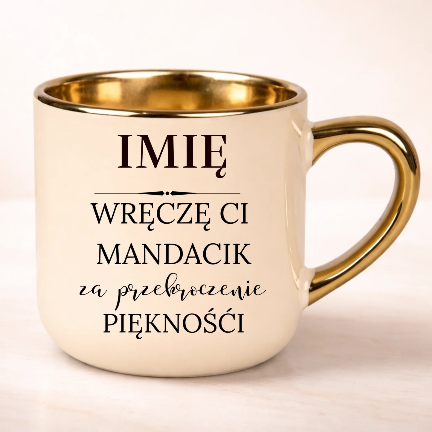 kubek personalizowany z nadrukiem 400ml kremowy