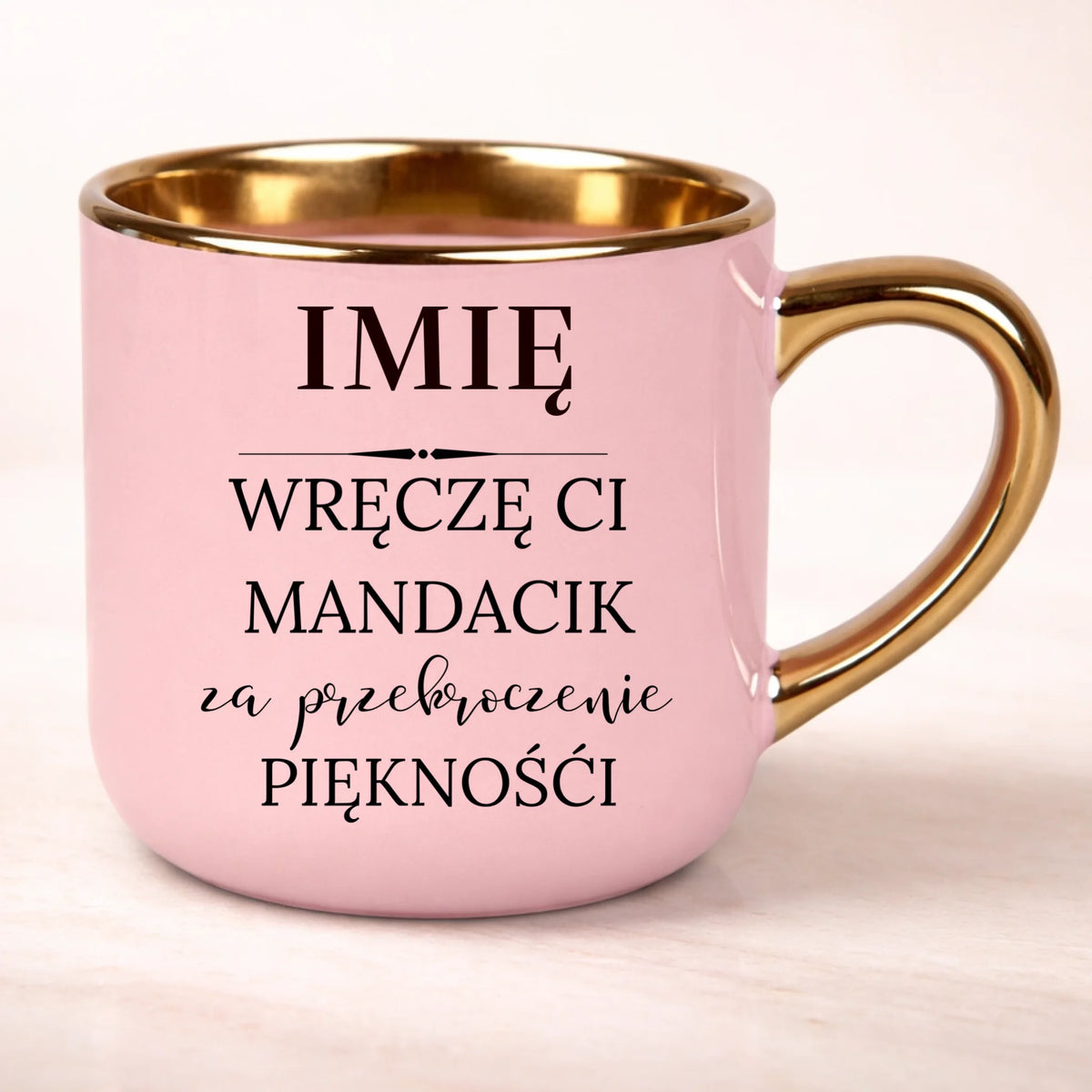 kubek personalizowany z nadrukiem 400ml rozowy