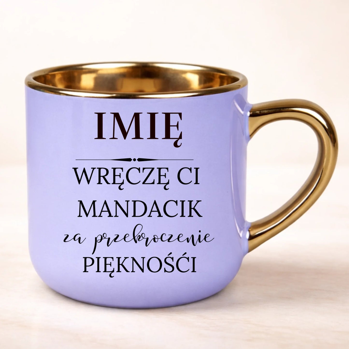 kubek personalizowany z nadrukiem 400ml fioletowy