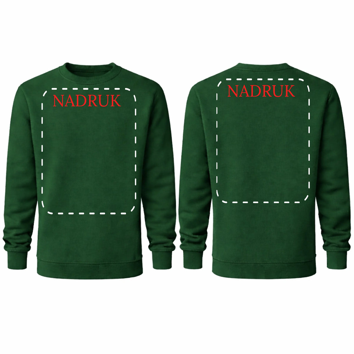 bluza reklamowa dla firm z nadrukiem bez kaptura bootle green