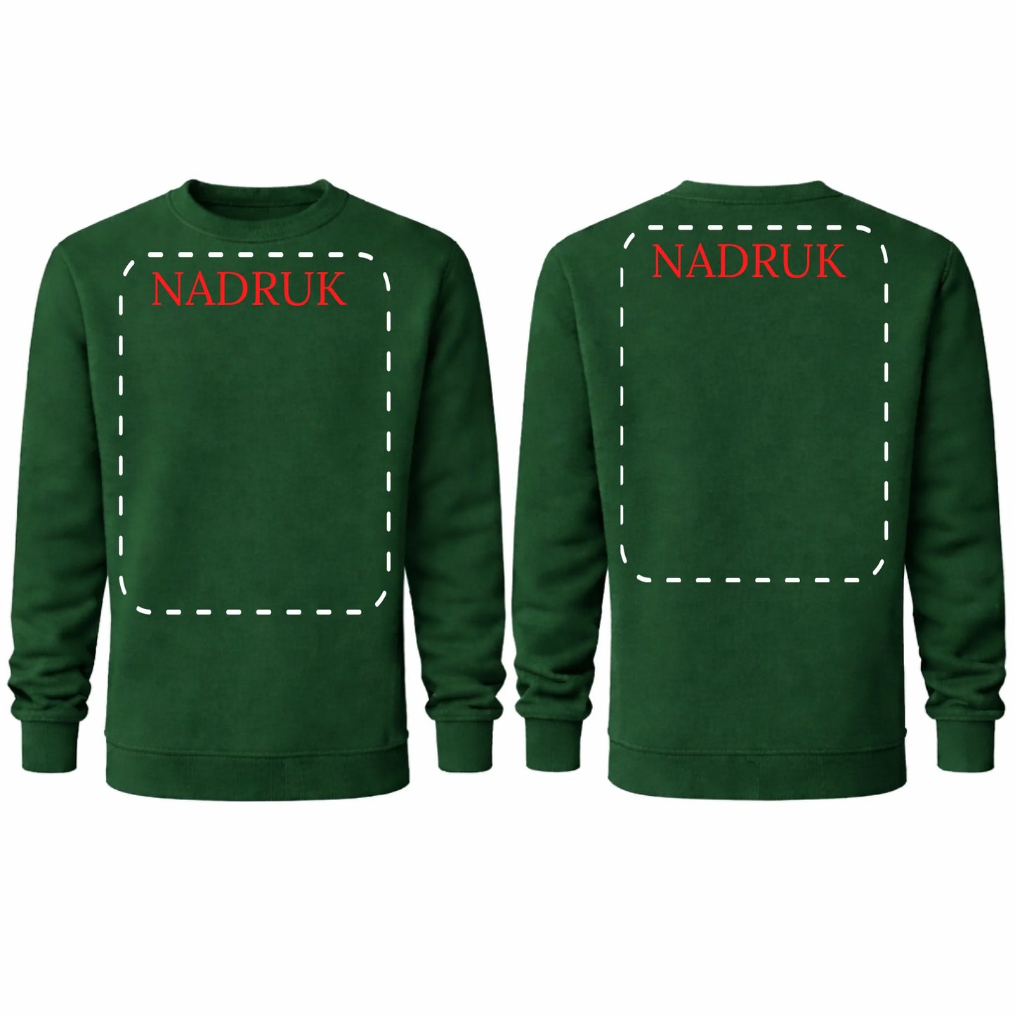 bluza reklamowa dla firm z nadrukiem bez kaptura bootle green