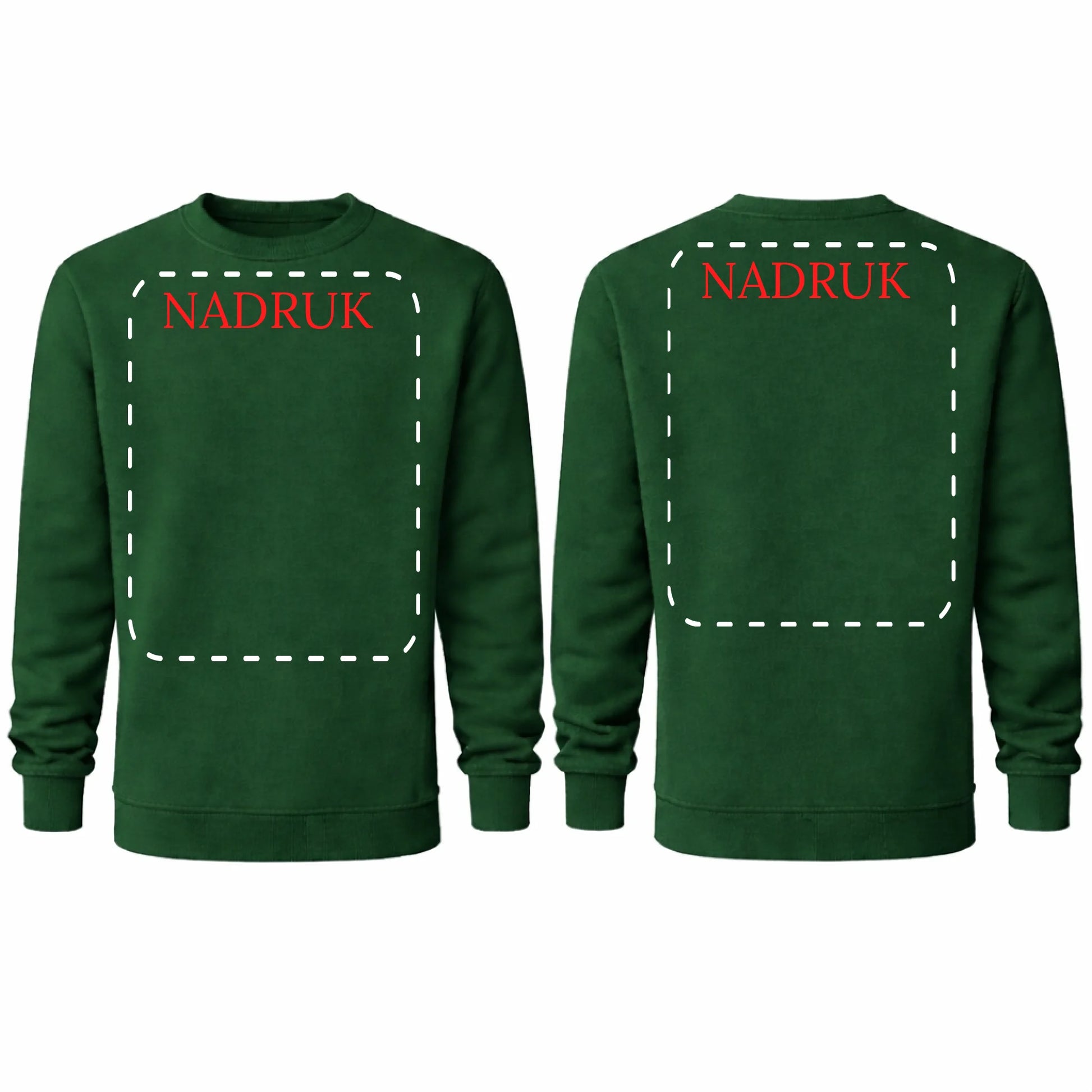 bluza reklamowa dla firm z nadrukiem bez kaptura bootle green