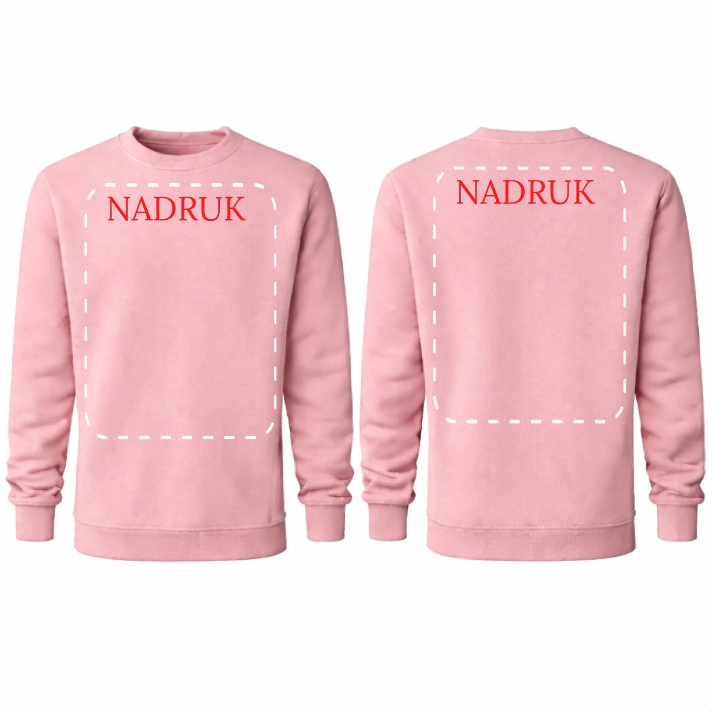 bluza reklamowa dla firm z nadrukiem bez kaptura różowa