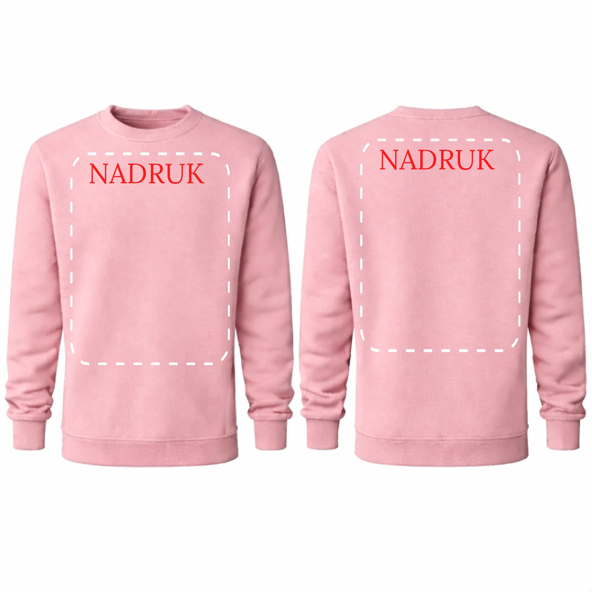 bluza reklamowa dla firm z nadrukiem bez kaptura różowa