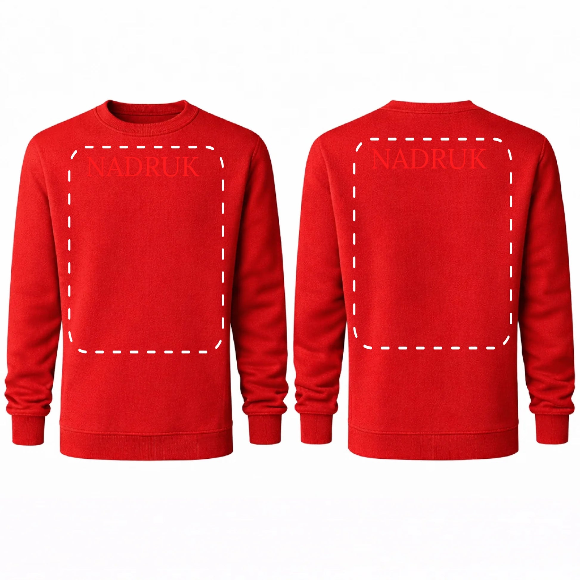 bluza reklamowa dla firm z nadrukiem bez kaptura czerwona