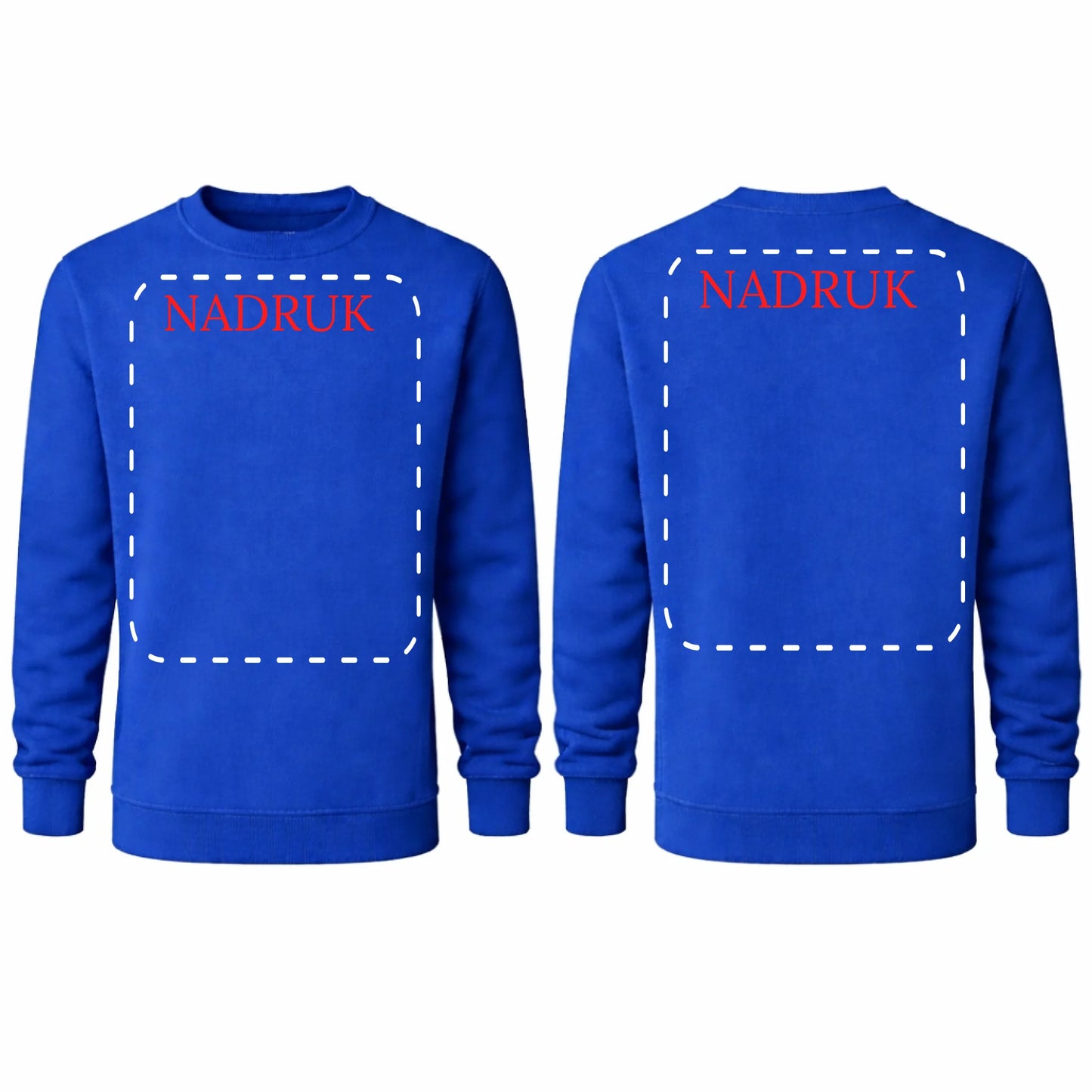 bluza reklamowa dla firm z nadrukiem bez kaptura royal blue