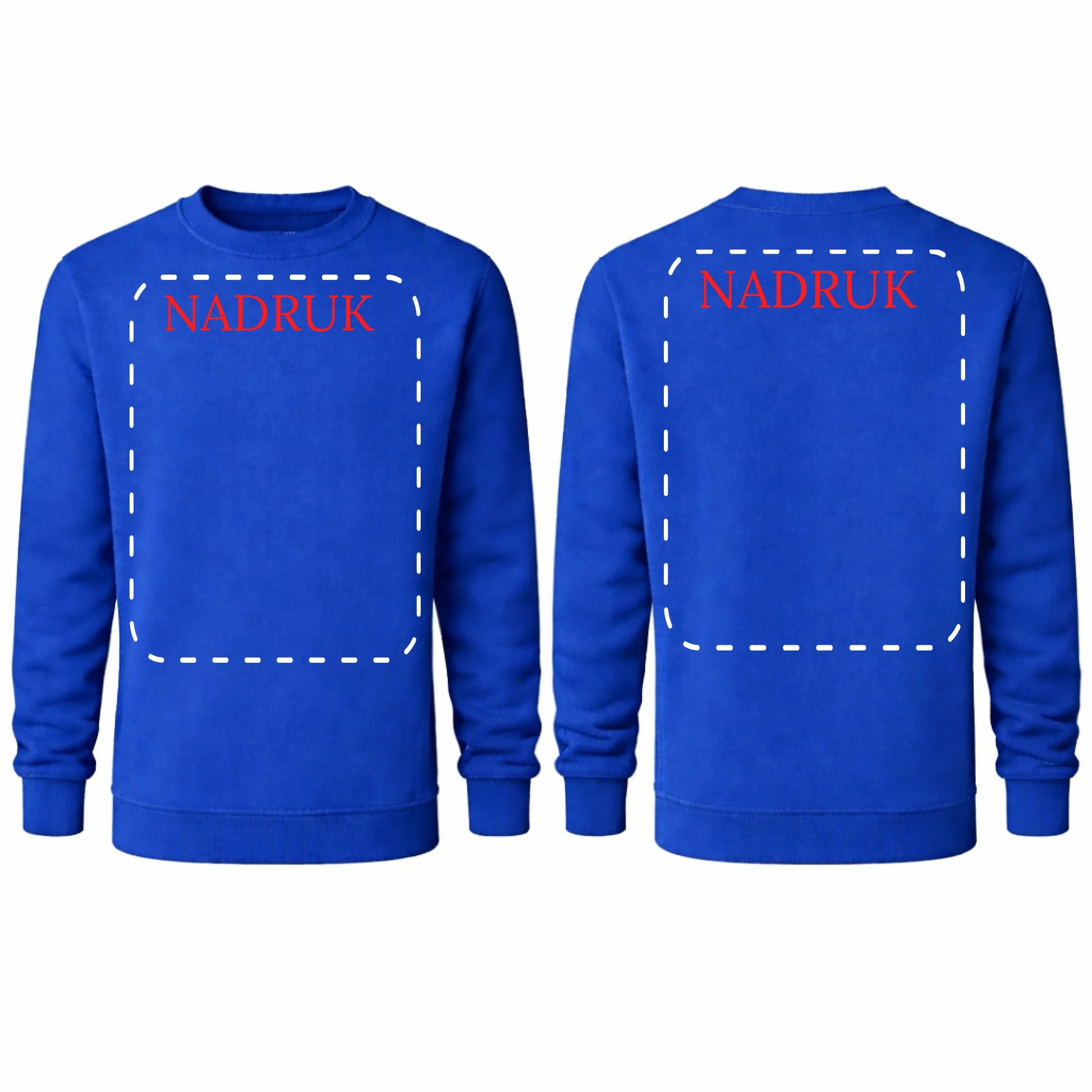 bluza reklamowa dla firm z nadrukiem bez kaptura royal blue