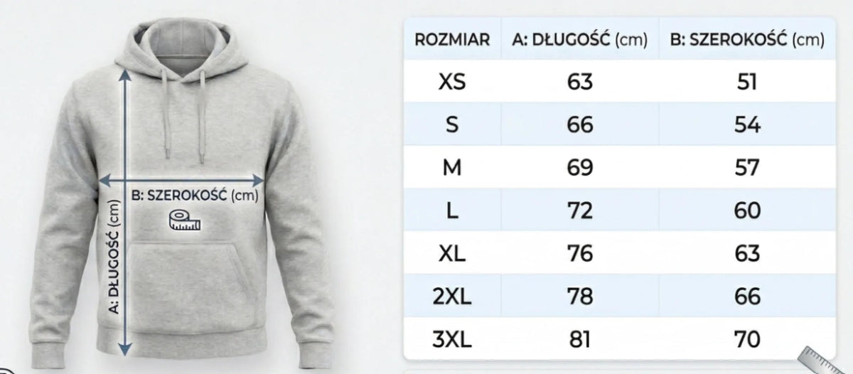 rozmiarówka bluza męska bez kaptura ss