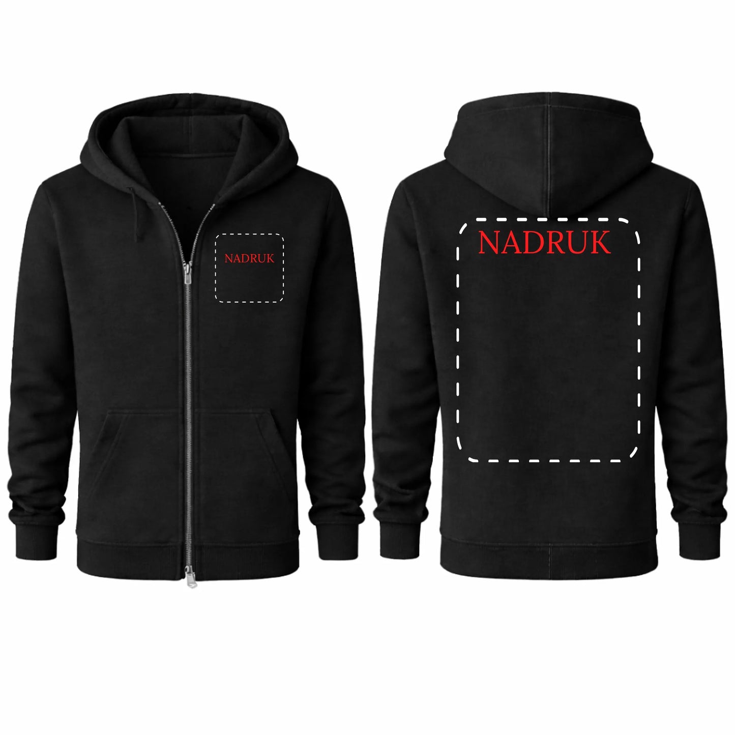 bluza reklamowa męska z kaputrem rozpinana z kapturem czarna