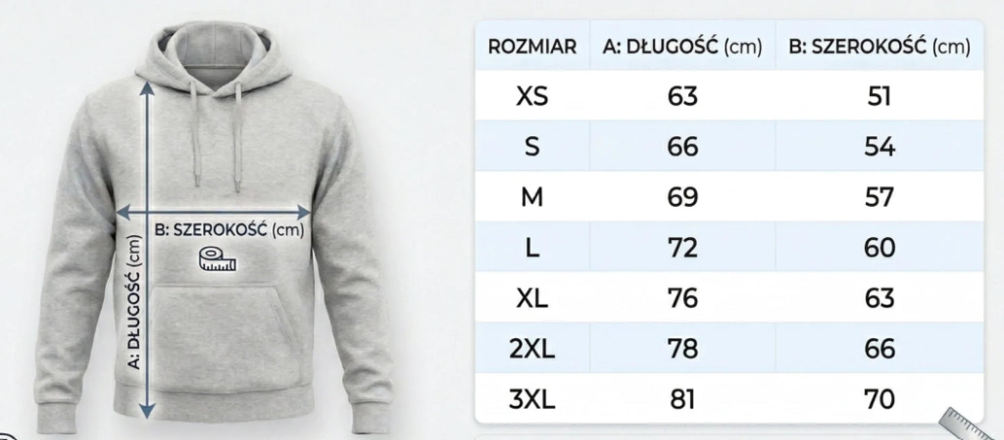 rozmiarówka bluza męska bez kaptura ss