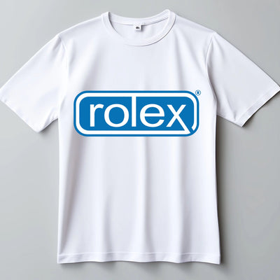 Koszulka bawełniana męska ze śmiesznym nadrukiem rolex durex 190gramów biała