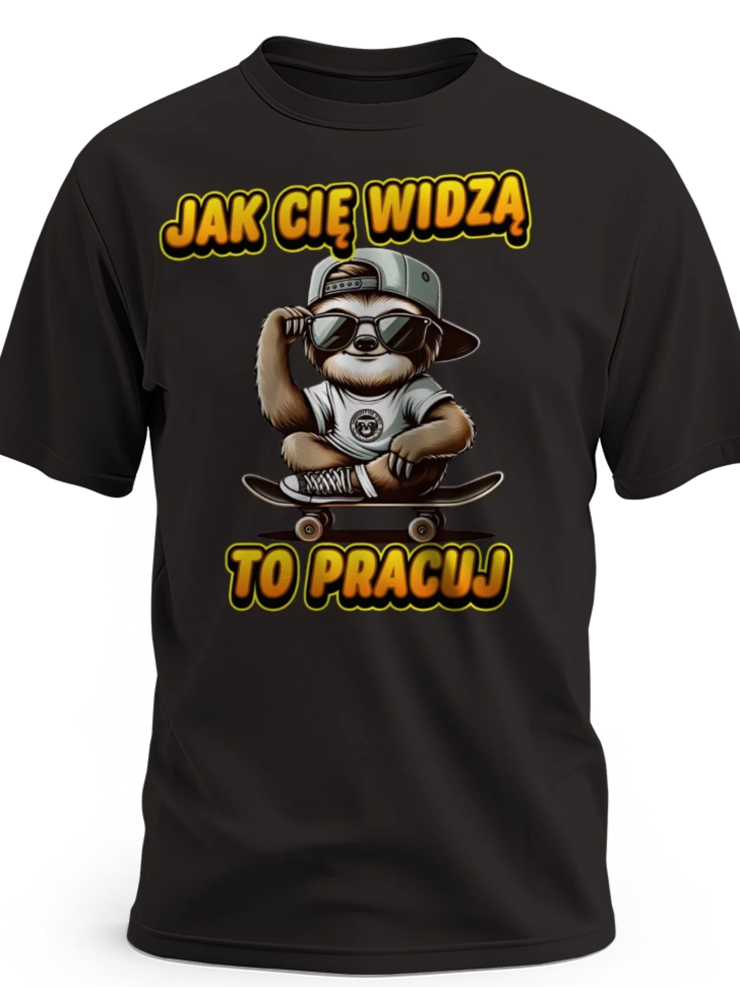 Prezent dla lenia koszulka męska z nadrukiem jak cię widzą to pracuj czarna
