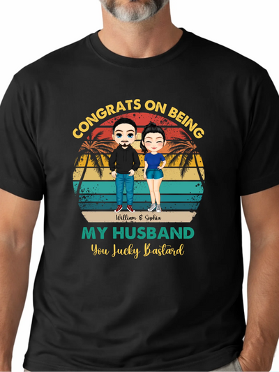 Prezent dla męża koszulka męska personalizowana czarna