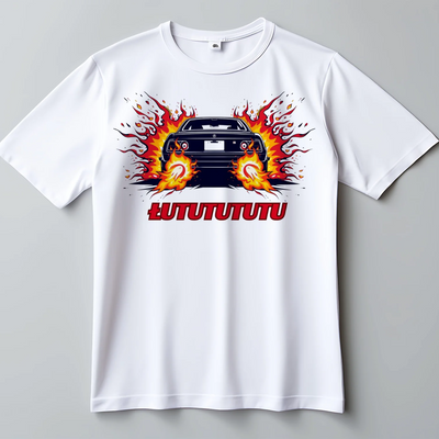 Prezent dla fana motoryzacji koszulka męska z nadrukiem łututut biała