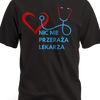 Prezent dla lekarza koszulka męska z nadrukiem nic nie przeraża lekarza czarna