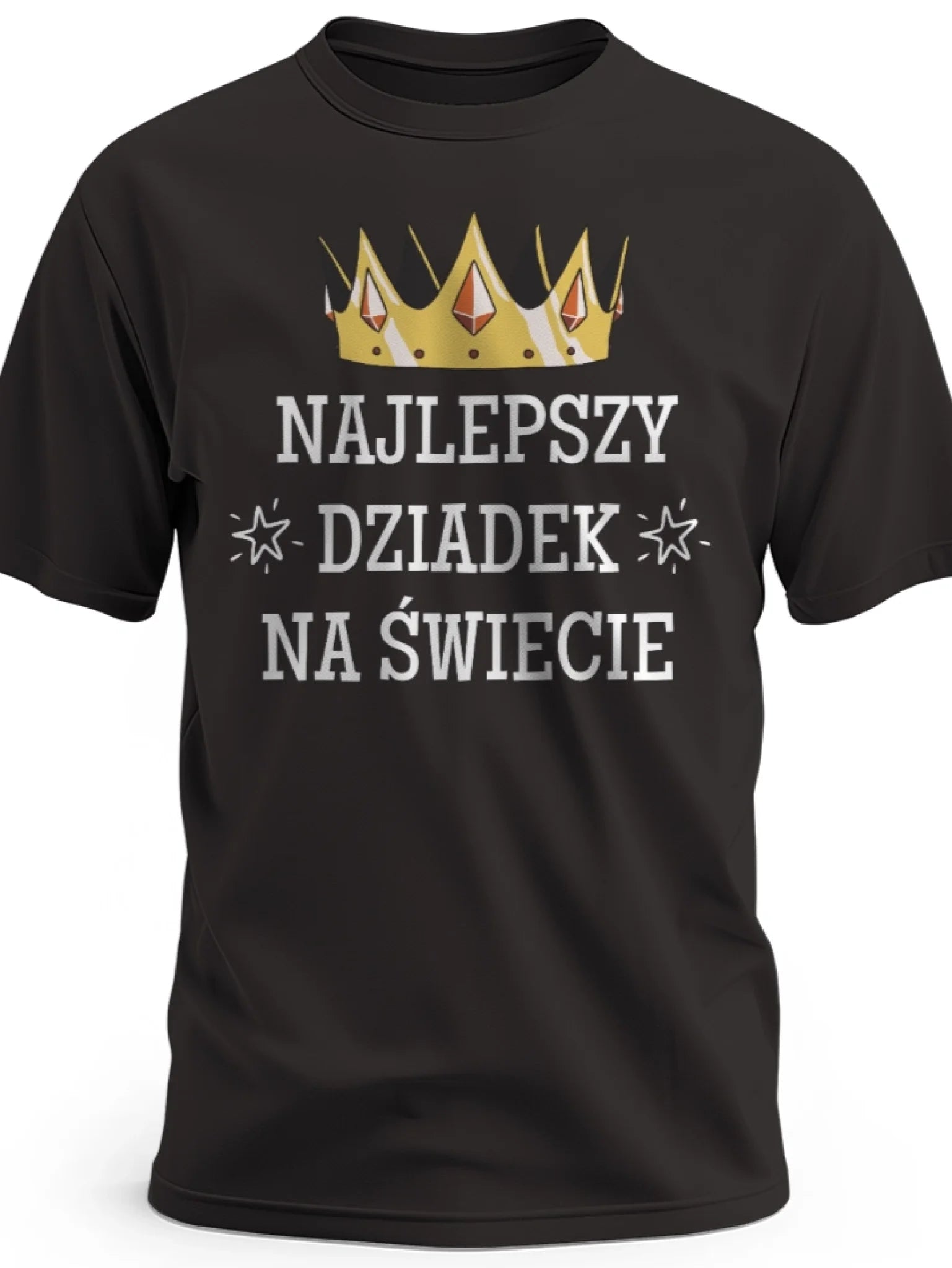 Prezent dla dziadka koszulka z nadrukiem najlepszy dziadek na świecie czarna