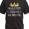 Prezent dla dziadka koszulka z nadrukiem najlepszy dziadek na świecie czarna