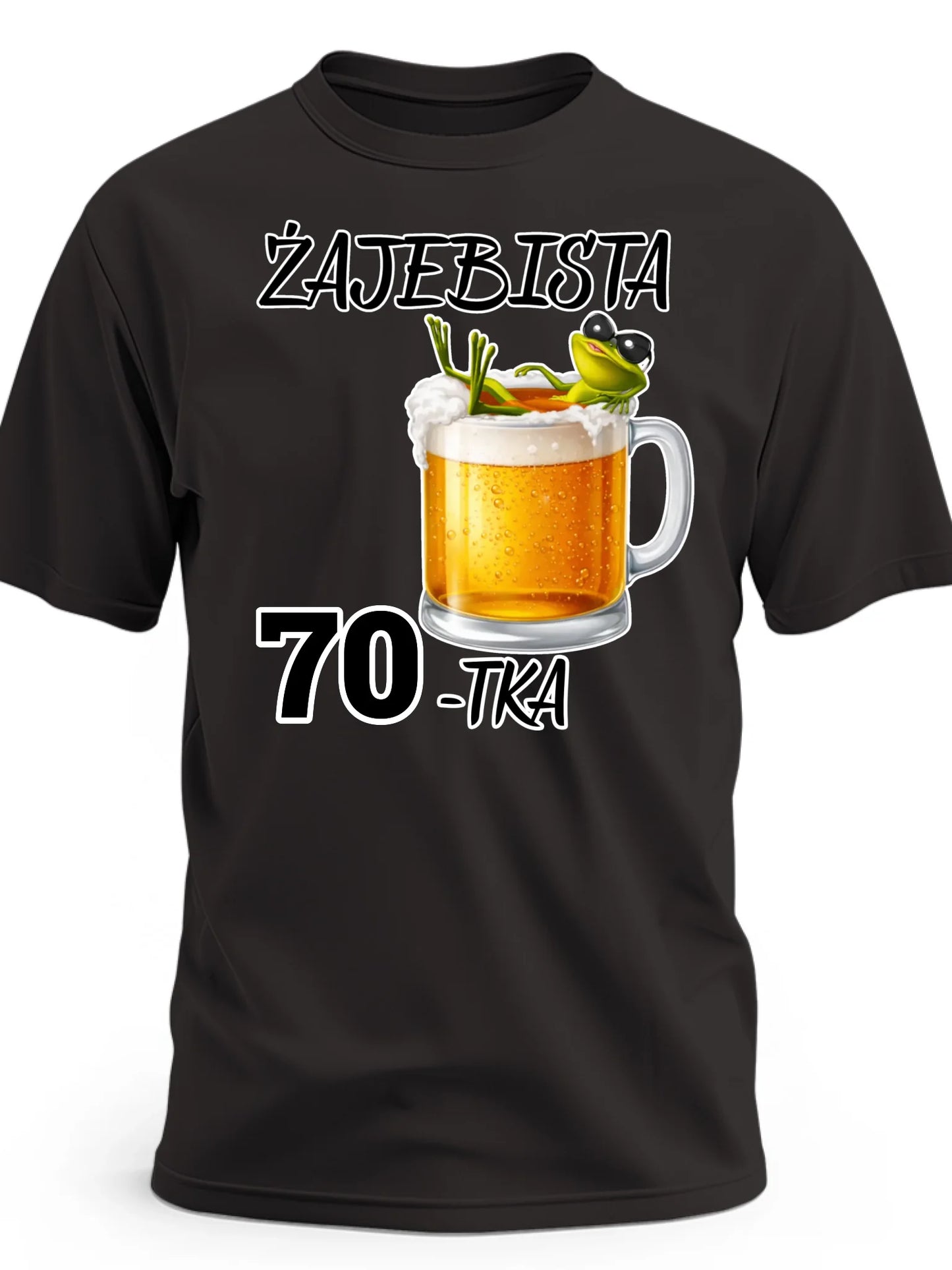 Koszulka na 70 urodziny męska Żajebista 70 tka czarna