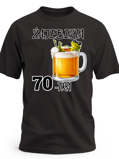 Koszulka na 70 urodziny męska Żajebista 70 tka czarna