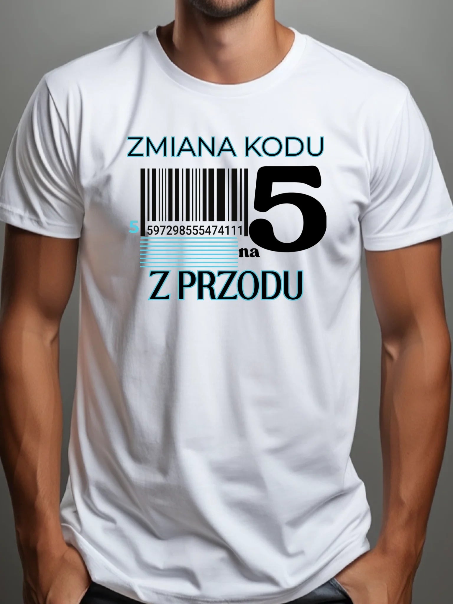 Man wearing a white tshirt Mockup