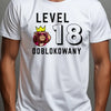 Koszulka na 18 urodziny level 18 odblokowany biala