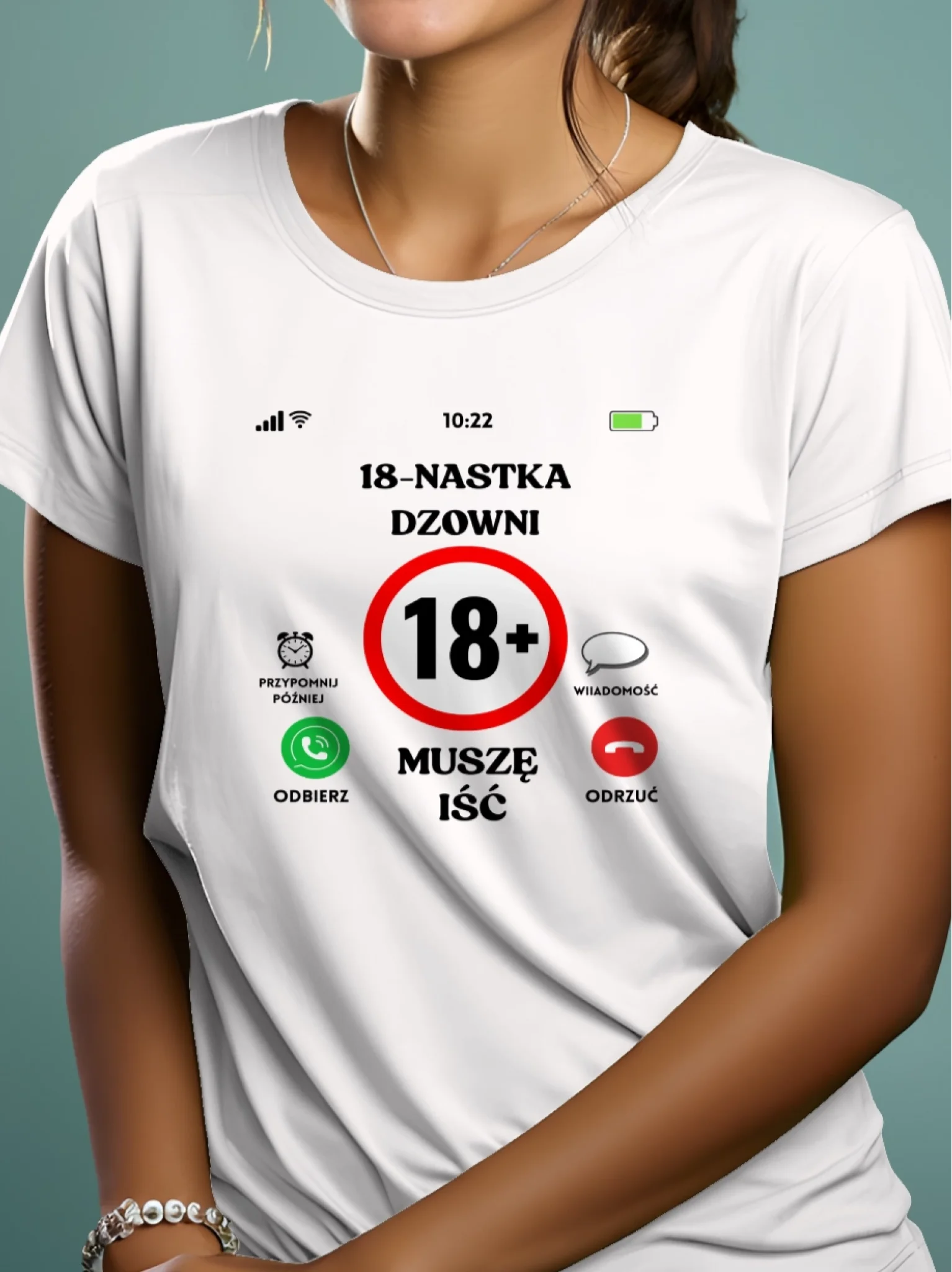 Joyful Native American Young Woman Posing TShirt Ad Attractive Happy TShirt Mockup Product Photo (2)