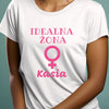 Joyful Native American Young Woman Posing TShirt Ad Attractive Happy TShirt Mockup Product Photo (1)