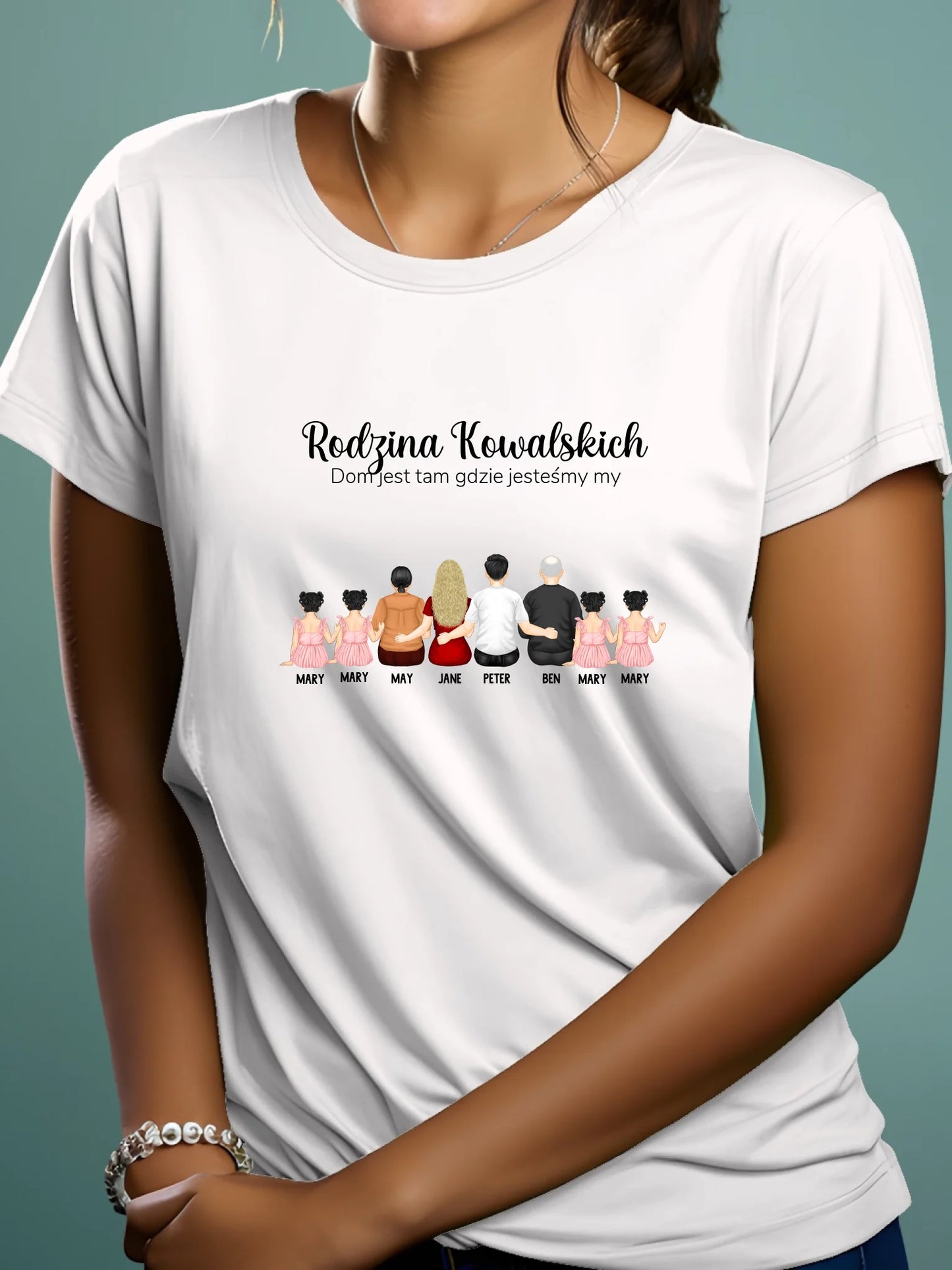 Joyful Native American Young Woman Posing TShirt Ad Attractive Happy TShirt Mockup Product Photo (1)