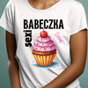 Prezent na dzień kobiet koszulka z nadrukiem sexi babeczka z imieniem personalizowana biała