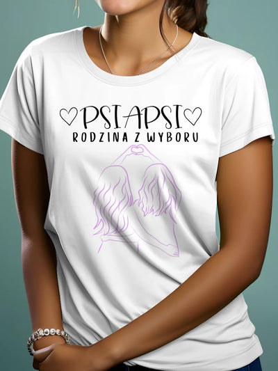 Koszulka damska z nadrukiem prezent dla przyjaciółki personalizowany z imionami i sercem biała
