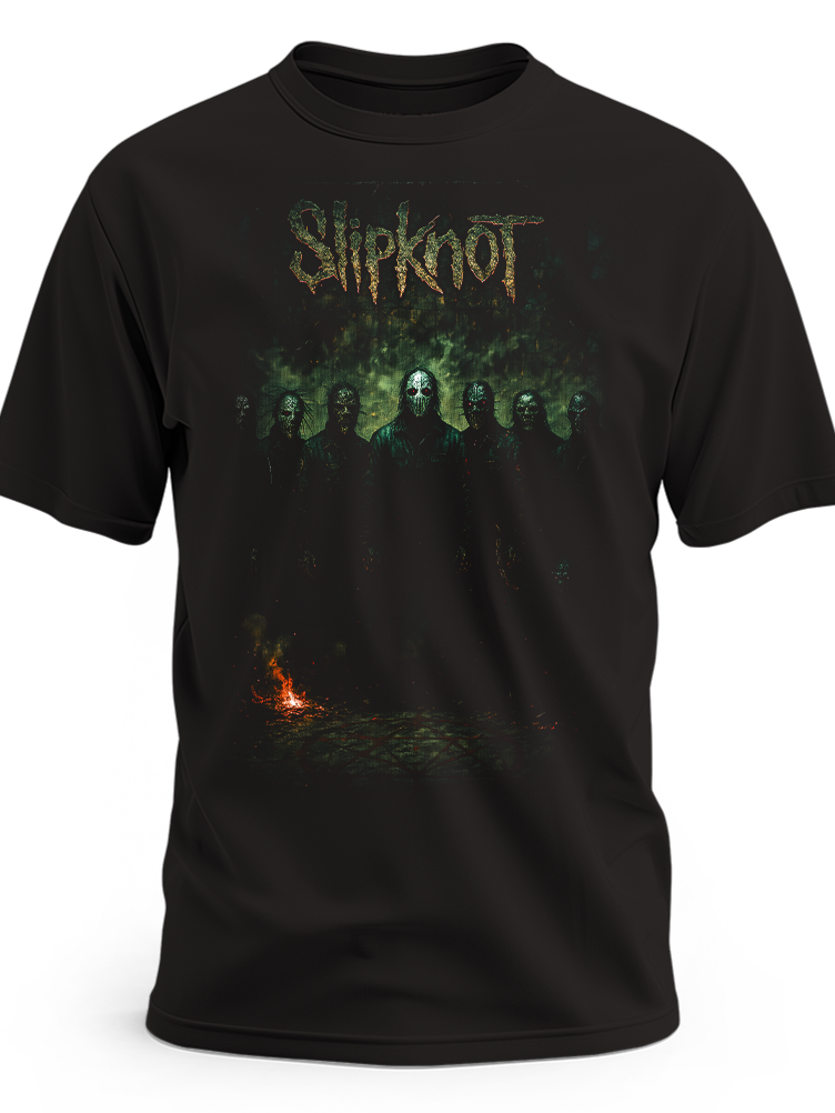 Czarna koszulka Slipknot z zielonym nadrukiem