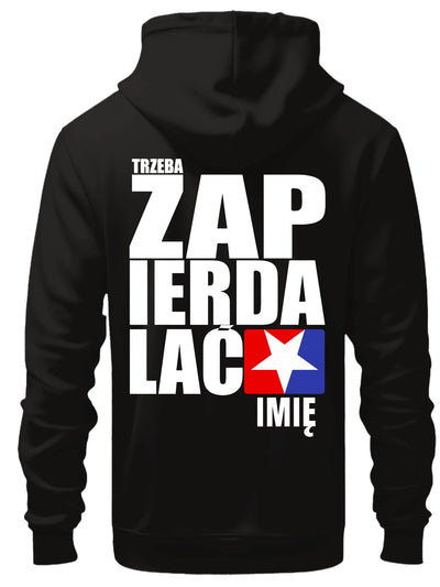 Prezent dla motocyklisty bluza Trzeba zapierdalać z imieniem 320g