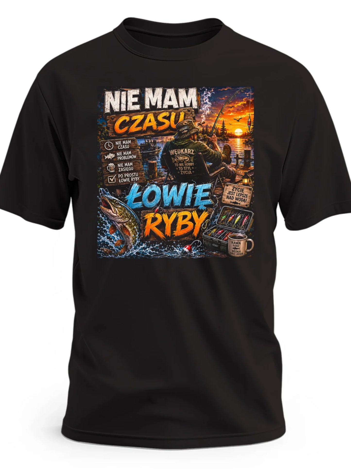 koszulka męska czarna przód