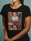 Joyful Native American Young Woman Posing TShirt Ad Attractive Happy TShirt Mockup Product Photo