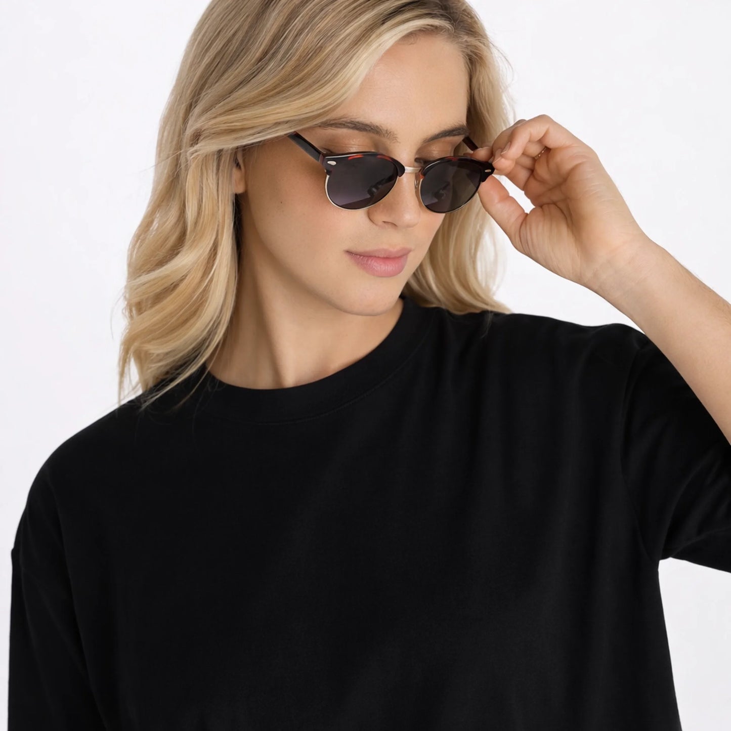 koszulka oversize 240g personalizowana czarna damska